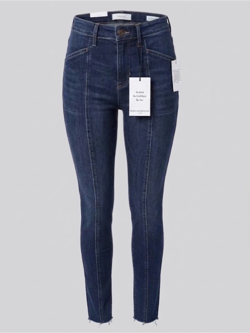 SKINNYGIRL Reagan Seamed Raw Hem Skinny Jeans, Women’s 26/2, Dark Wash